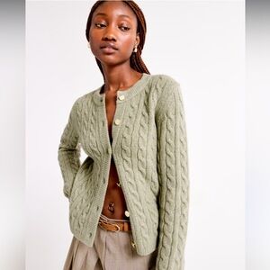 Abercrombie Cable Knit Green Cardigan
